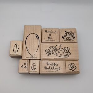 🎨STAMPS BOGO 50% OFF Vintage 1998 Stampin' Up! Contemporary Collection Set of 9